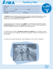 Fichas para alumnos de secundaria
